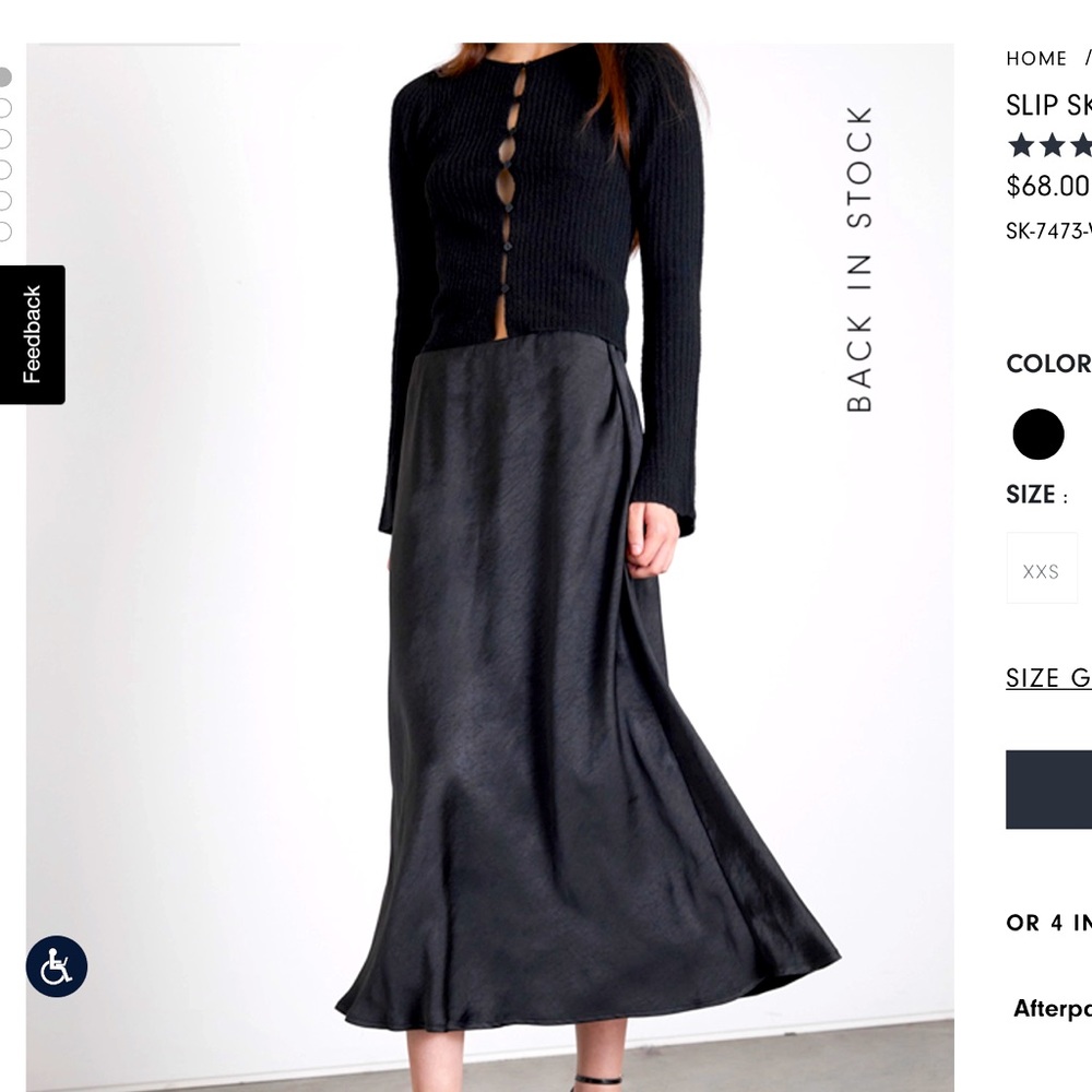 Oak & Fort Satin Skirt